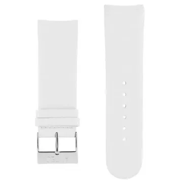 Akteo - Flat Leather Watch Strap 25mm White with Silver Buckle product image