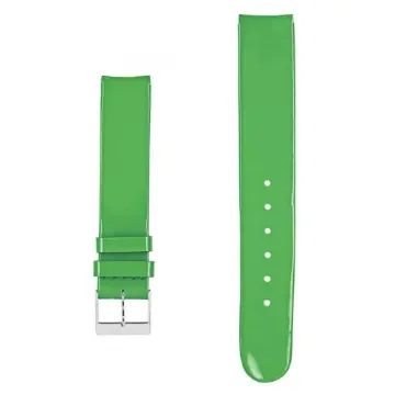 Akteo - Flat Leather Watch Strap 16mm Green Varnish product image