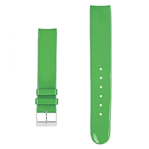 Akteo - Flat Leather Watch Strap 16mm Green Varnish product image