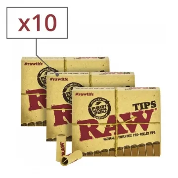 RAW - 10 Boxes of Unbleached Pre-Rolled Cardboard Filters product image