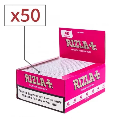 Rizla+ - Micron Pink Slim Rolling Paper - 50 Books product image