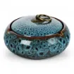 smoking - Ceramic Ashtray with Lid and Blue Copper Buckle product image