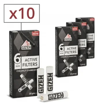 Gizeh - Set of 10 Boxes of 6mm Activated Carbon Filters product image