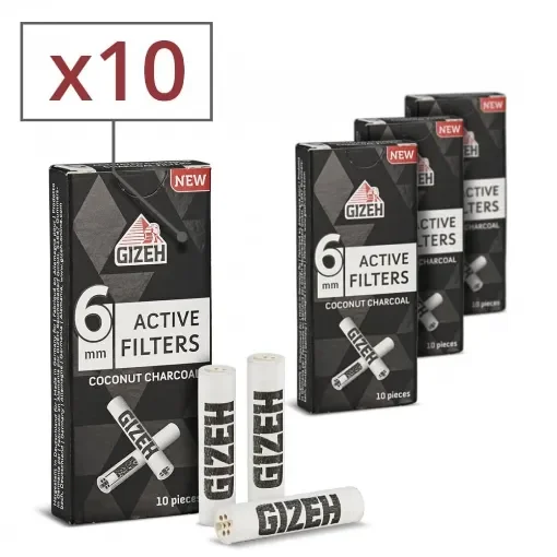Gizeh - Set of 10 Boxes of 6mm Activated Carbon Filters product image