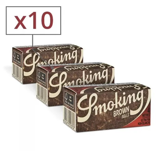 Smoking - 10 Rolls of Brown Rolling Paper - Unbleached Natural product image