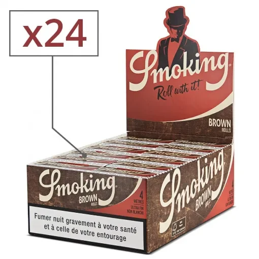 Smoking - 24 Rolls of Brown Rolling Paper - Unbleached product image