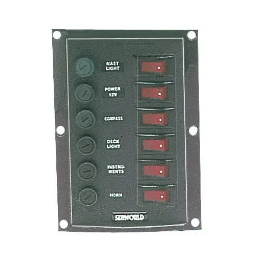 Osculati - Vertical Control Panel with 6 Illuminated Switches - 14.103.31 product image