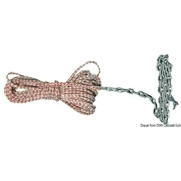 Osculati - Levilene 8 mm Mooring Rope with Chain & Shackle - 01.105.00 product image