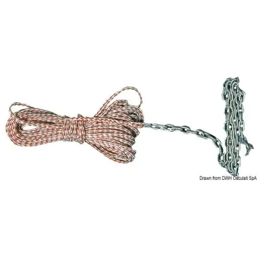 Osculati - Levilene 8 mm Mooring Rope with Chain & Shackle - 01.105.00 product image