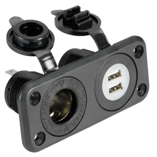 Osculati - Double USB Socket with Cigarette Lighter - 14.516.02 product image