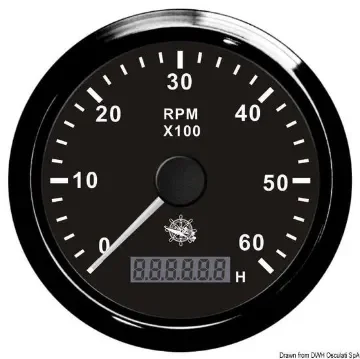 Osculati - Universal Electronic Revolution Counter with Hour Meter - 27.325.01 product image