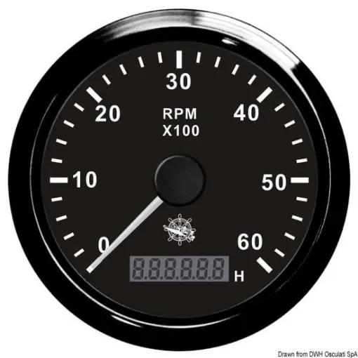Osculati - Universal Electronic Revolution Counter with Hour Meter - 27.325.01 product image