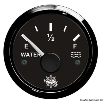 Osculati - Water Level Gauge 240/33 Ohm Black Dial - 27.320.03 product image
