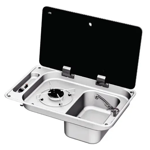 CAN - Single Burner Hob & Sink Unit with Glass Lid - FL1323 product image