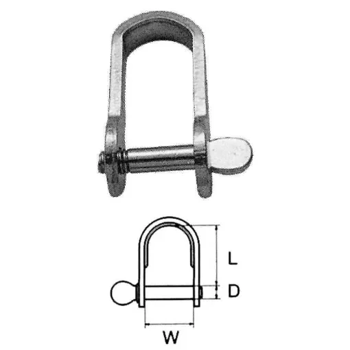 CABESTO - Stainless Steel Flat Shackle Set of 2 - Marine Use product image
