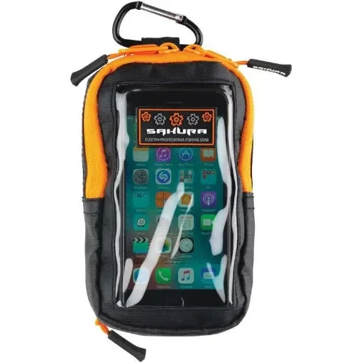 Sakura - Compact Phone Case Pouch with Touchscreen Access - SAPLF3020-BLAC/ORA product image