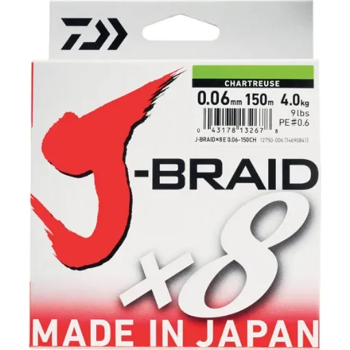 Daiwa - J-Braid x8 150m Dark Green 8-Strand Fishing Line - JB8E0.06 150DG product image