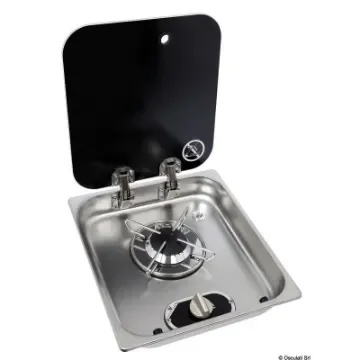 Osculati - Stainless Steel 1-Burner Cooktop with Glass Lid - 50.714.02 product image