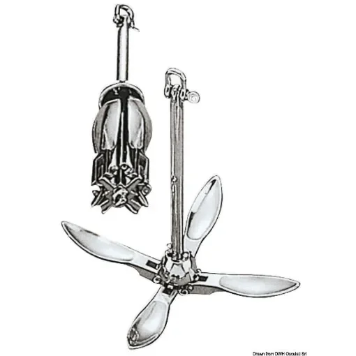 Osculati - Stainless Steel Grapnel Anchor with Articulated Arms - 01.138.xx product image