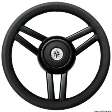 Osculati - Ghost Black Steering Wheel with Ergonomic Grip - 45.155.01 product image