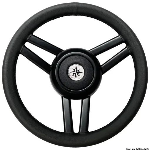 Osculati - Ghost Black Steering Wheel with Ergonomic Grip - 45.155.01 product image
