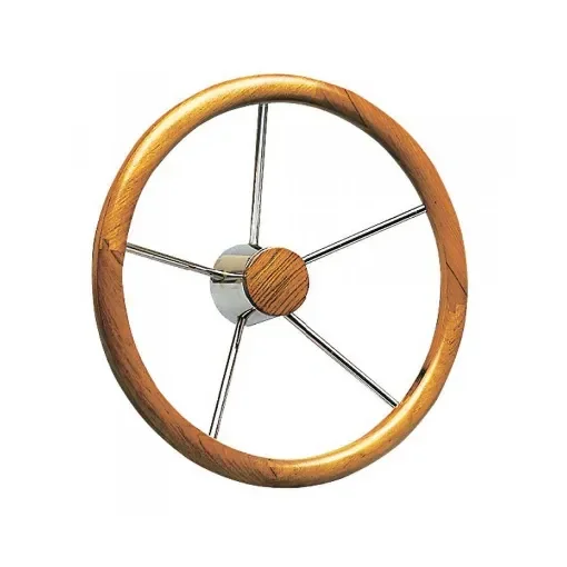 Osculati - Stainless Steel and Teak Steering Wheel - 45.165.02 product image