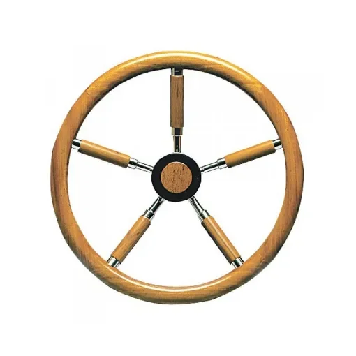 Osculati - Stainless Steel Steering Wheel with Teak Rim - 45.165.02 product image