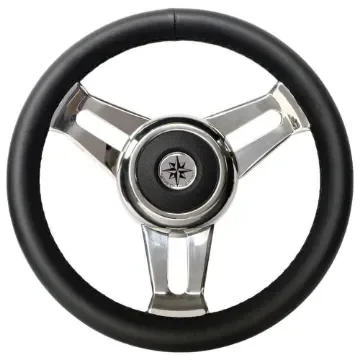 Osculati - Stainless Steel Spoke Steering Wheel with Leather Rim - 45.137.01 product image