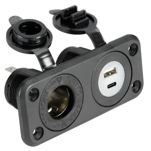 Divers - Cigarette Lighter Socket with Dual USB Ports - Black product image