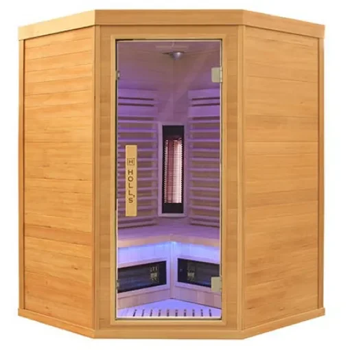 POOLSTAR - PureWave 3-Seater Corner Infrared Sauna - Hemlock product image