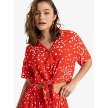 Roxy - Women's Woven Top with Knot Detail - ERJWT03679 product image