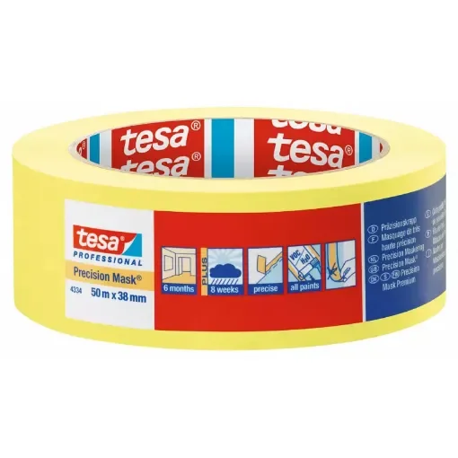 Tesa - Precision Masking Tape Yellow 50mm x 50m - 04334-00004-01 product image