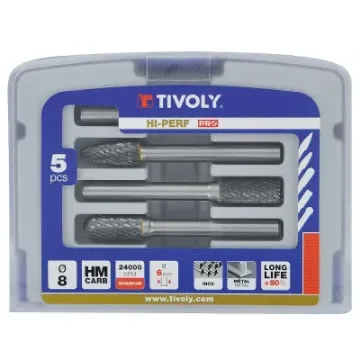TIVOLY - Set of 5 File Cutters Ø8mm with Chip Breakers product image