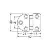 Osculati - Reversed Pin Hinge 42x30 mm - 38.810.06 product image