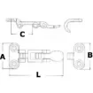 Deal Marine - A4 Stainless Steel Grasshopper Sash Latch - 37x75 mm product image