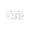Osculati - Protruding Hinge 85x39mm - 38.815.50 product image