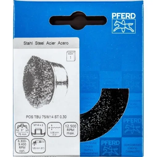 PFERD - Steel Wire Crimped Cup Brush M14 x 75mm - 43469001 product image