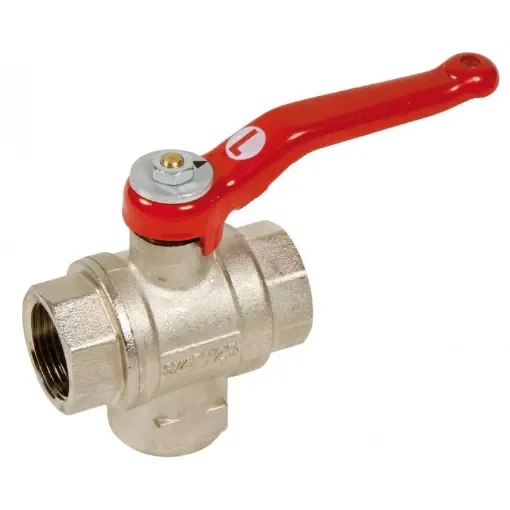 ADG Valve - 3-Way Vertical L-Port Brass Ball Valve - 103DL-12 product image
