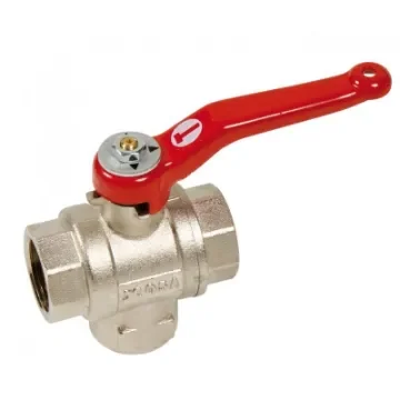 ADG Valve - Vertical T-Style 3-Way Brass Ball Valve - 103DL-12 product image
