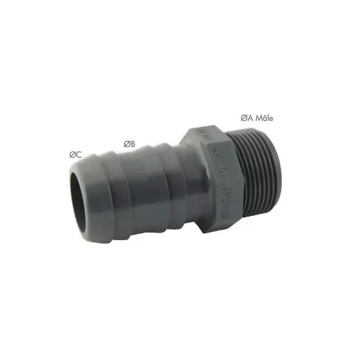 CODITAL - PVC Male Screw-On Nipple for Leak-Proof Connections - 5005885262000 product image