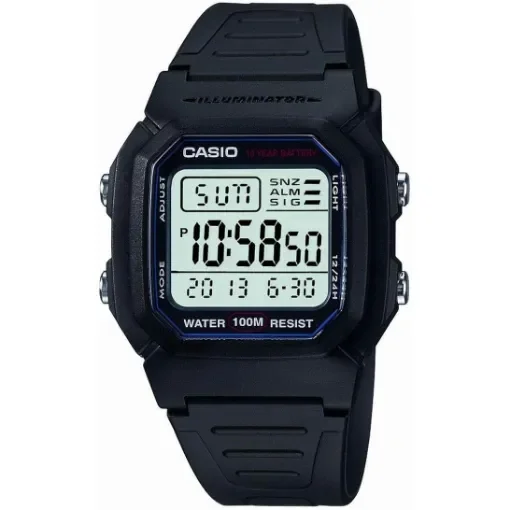 CASIO - Digital Watch with Alarms and Water Resistance - W-800H-1AVES product image