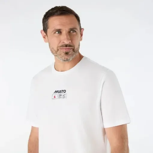 MUSTO - Men's T-Shirt M Flag SS White - 100% Organic Cotton product image