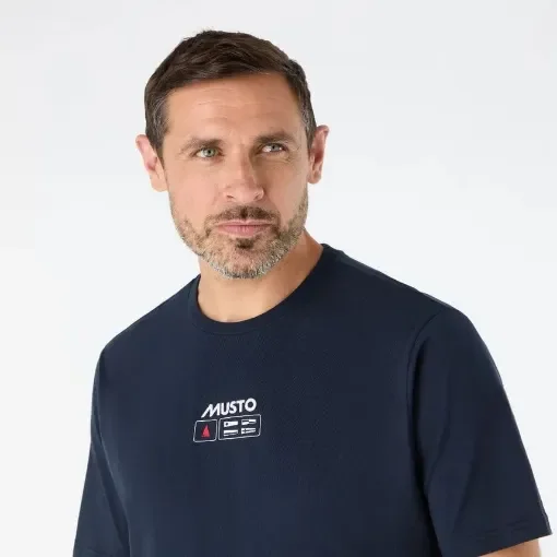 MUSTO - Men's T-Shirt M Flag SS Navy - 100% Organic Cotton product image