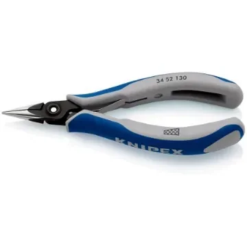 Knipex 34 52 Electronics Pliers, Round Nose Pliers, 137 mm Overall, Straight Tip, 23mm Jaw - 34 52 130 product image