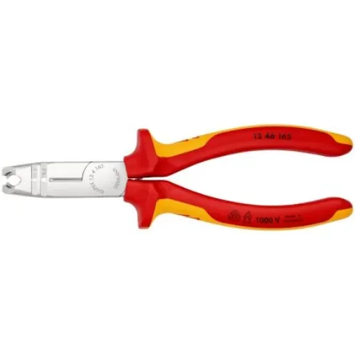 Knipex Stripping and drawing pliers, 165 mm Overall, VDE/1000V - 13 46 165 product image