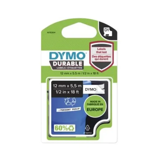 Dymo Black on White Label Printer Tape, 5.5 m Length - 1978364 product image