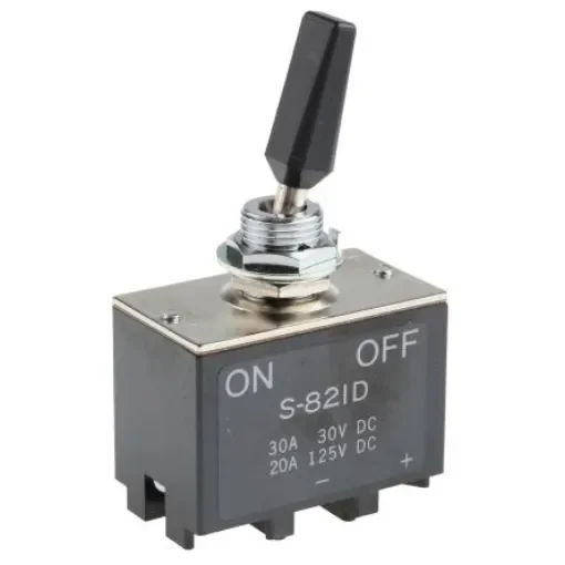 NKK Switches Toggle Switch, Panel Mount, On-Off, DPST, Screw Terminal, 30 V dc, 125V ac - S821D product image