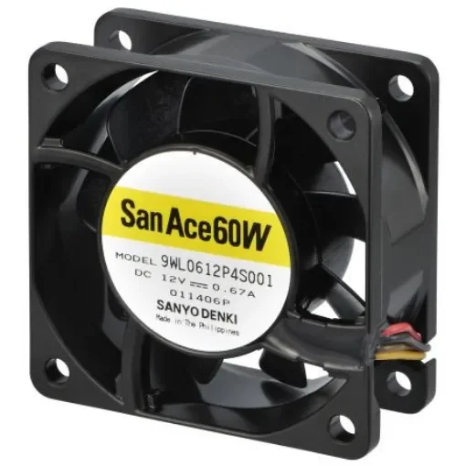 Sanyo Denki San Ace 9WL Series Axial Fan, 24 V dc, DC Operation, 84m³/h, 8.16W, 340mA Max, IP68, 60 x 60 x 25mm - 9WL0624P4S001 product image