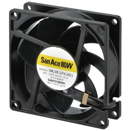 Sanyo Denki San Ace 9WL Series Axial Fan, 12 V dc, DC Operation, 124.2m³/h, 7.2W, 600mA Max, IP68, 80 x 80 x 25mm - 9WL0812P4J001 product image