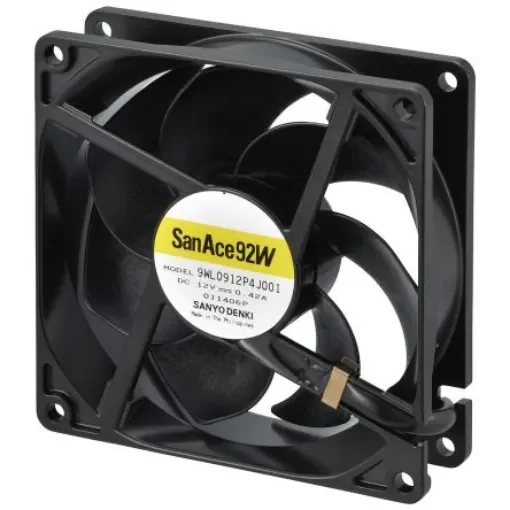 Sanyo Denki San Ace 9WL Series Axial Fan, 12 V dc, DC Operation, 132m³/h, 5.04W, 420mA Max, IP68, 92 x 92 x 25mm - 9WL0912P4J001 product image